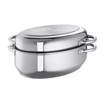 SCHULTE-UFER Мультижаровня овальная 9 л 38см нержавеющая сталь Schulte Ufer, серебро