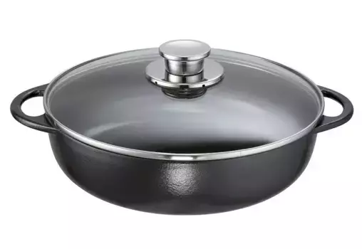 SCHULTE-UFER Сковорода "Рустика", чугун, (1 шт.), индукция 28 см, черный