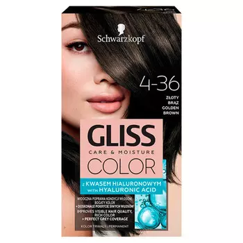 Schwarzkopf, Gliss Color, краска крем-краска 4-36 Золотисто-коричневый