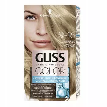 Schwarzkopf Крем-краска для волос Gliss Color 9-16 Ультрасветлый Холодный Блонд