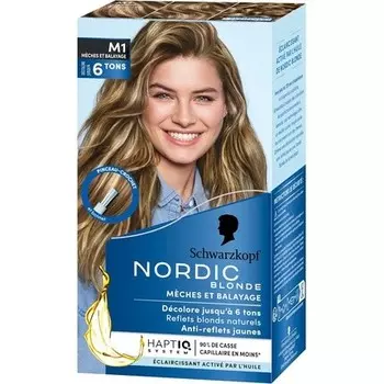 Schwarzkopf Nordic Blonde M1 Radiant Highlights Стойкая краска — осветляет до 6 тонов — с активирующим маслом и OmegaPlex Meches Ultra M1