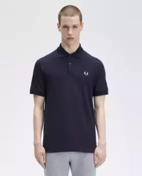 СДЕЛАНО В АНГЛИИ мужская рубашка поло из пике с короткими рукавами Fred Perry, тёмно-синий