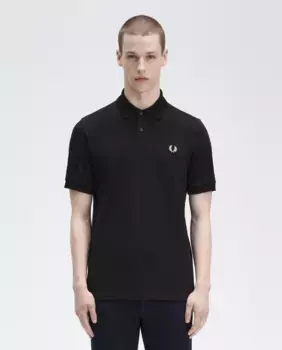 СДЕЛАНО В АНГЛИИ мужская рубашка поло из пике с короткими рукавами Fred Perry, черный