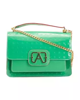 Сделано в Италии, лакированная кожа, через плечо с передним карманом Arcadia, цвет Jade