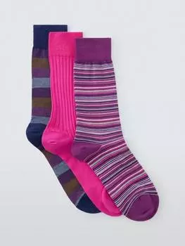 Сделано в италии носки из хлопчатобумажной смеси в полоску John Lewis, цвет Pink Multi