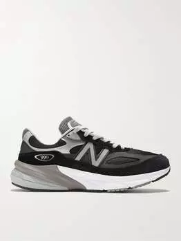 СДЕЛАНО в США Кроссовки 990 V6 из замши и сетки с кожаной отделкой NEW BALANCE, черный