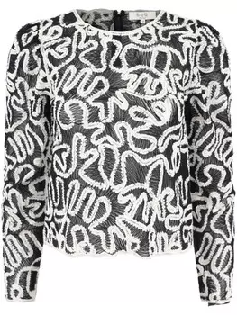 Sea блузка с вышивкой «Алиса», черный