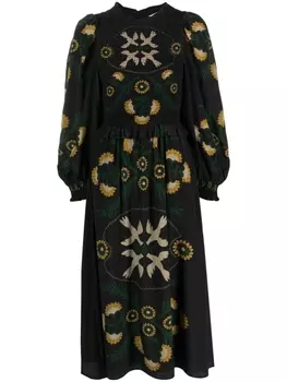 Sea шелковое платье Perle с принтом, черный