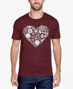 Sea Shells — мужская футболка премиум-класса Word Art LA Pop Art, красный