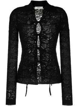 Sea шерстяной топ с отложным воротником, черный