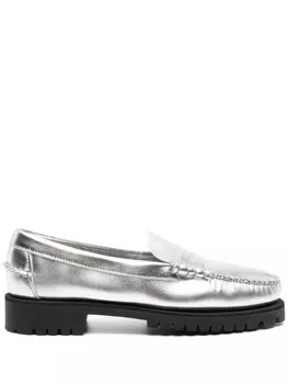 Sebago metallic-finish loafers, серебристый