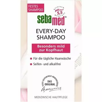 Sebamed Every-Day Шампунь твердый для ежедневного мытья волос защищает от высыхания без микропластика 80г Белый
