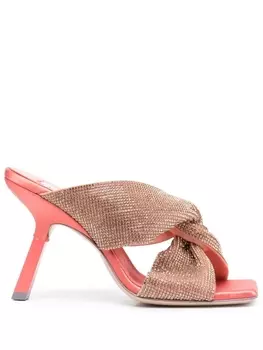 Sebastian Milano мюли с кристаллами, оранжевый