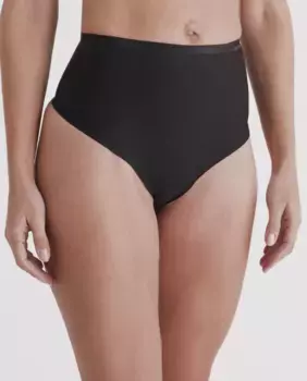 SECOND SKIN SMOOTHING утягивающие стринги с высокой посадкой Calvin Klein, черный