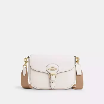 Седельная сумка Coach Outlet Amelia, цвет Gold/Chalk