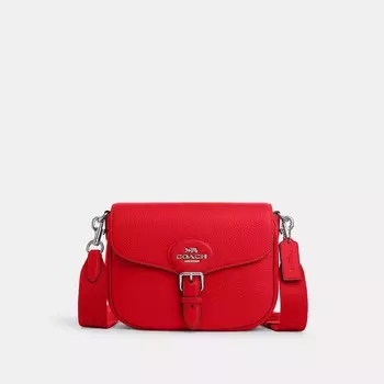 Седельная сумка Coach Outlet Amelia, цвет Silver/Bright Poppy