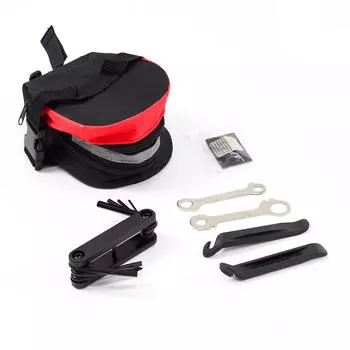 Седельная сумка с комплектом для ремонта велосипеда 29BT, черный