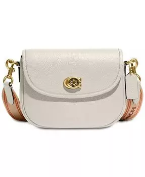 Седельная сумка Willow со сменным кожаным и веб-ремешком Coach, белый