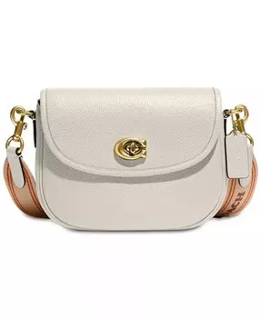 Седельная сумка Willow со сменным кожаным и веб-ремешком Coach, черный