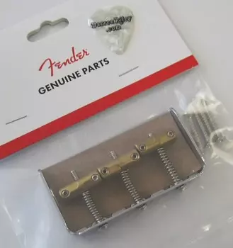 Седла Fender 3-Saddle Custom Cut-Off Vintage-Style Tele Bridge Компенсированные латунные седла 0990809000 3-Saddle Custom Cut-Off Vintage-Style Tele Bridge Compensated Brass Saddles 099-0809-000