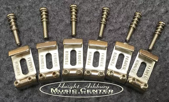 Седла Fender American Standard Stratocaster Bridge (с 2008 г. по настоящее время), никель, набор из 6 шт. 0075123049