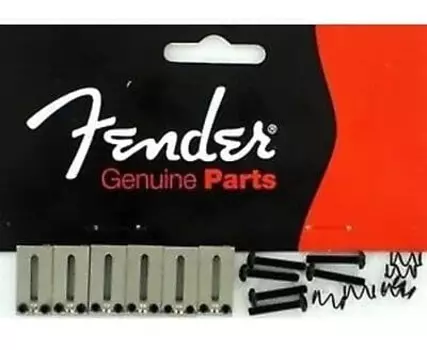 Седла Fender American Standard Stratocaster/Telecaster (6) — матовый хром 099-0840-000 American Standard Stratocaster/Telecaster Saddles (6)