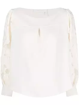 See by Chlo блузка с вышивкой, нейтральный цвет