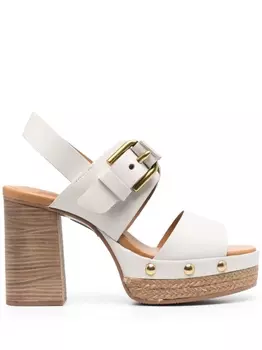 See by Chlo босоножки на блочном каблуке, нейтральный цвет