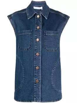 See by Chlo джинсовая куртка с рукавами кап, синий