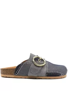 See by Chlo джинсовые мюли в технике пэчворк с пряжками, серый