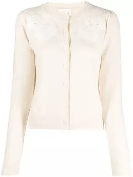 See by Chlo кардиган с кружевом, серый