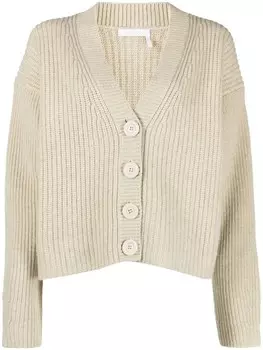 See by Chlo кардиган в рубчик, нейтральный цвет