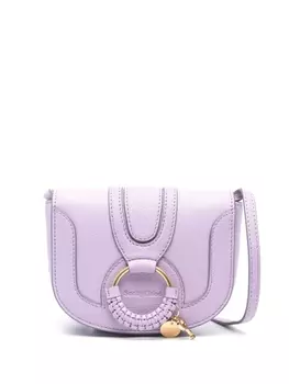 See by Chlo logo-debossed leather mini bag, фиолетовый