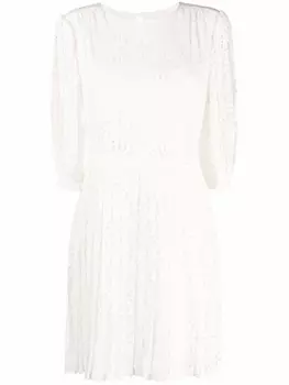 See by Chlo платье мини с английской вышивкой, нейтральный цвет