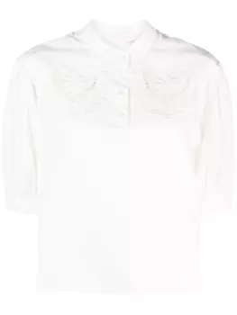 See by Chlo рубашка с английской вышивкой и объемными рукавами, белый