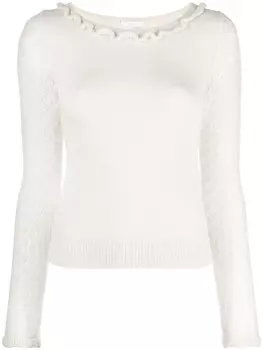 See by Chlo топ тонкой вязки с фестонами, белый