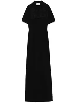 Seen Users платье макси со вставкой в технике кроше, черный