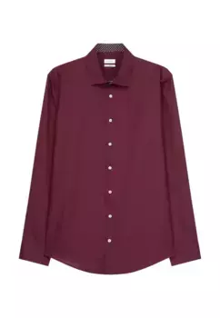 Seidensticker деловая рубашка "Shaped", фасонный, с длинными рукавами, воротник Кент, однотонный, красный