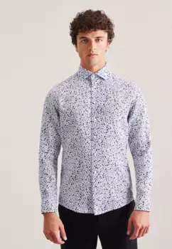 Seidensticker деловая рубашка "Shaped", фасонный воротник Кент с длинными рукавами и цветочным принтом, коричневый