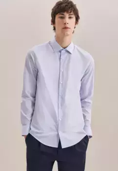 Seidensticker деловая рубашка "Slim", узкий длинный рукав, воротник "Кент", полоски, голубой