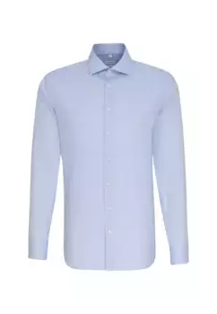 Seidensticker деловая рубашка "Slim", узкий, с длинными рукавами, воротник "Кент", однотонный, голубой