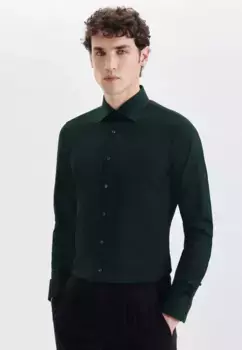 Seidensticker деловая рубашка "X-Slim", X-Slim с длинными рукавами, воротник Кент, однотонный, зеленый