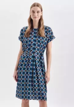 Seidensticker летнее платье "Black Rose", без рукавов, с круглым вырезом, однотонное, синий