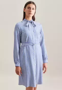 Seidensticker летнее платье "Black Rose", с длинными рукавами и полосками вокруг шеи, синий