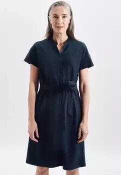 Seidensticker летнее платье "Black Rose", с короткими рукавами и круглым вырезом, однотонное, синий