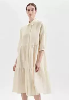 Seidensticker летнее платье "Black Rose", воротник с рукавом 3/4, однотонное, цвет Ecru