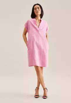 Seidensticker летнее платье "Черная роза", без воротника, краситель пряжи, розовый