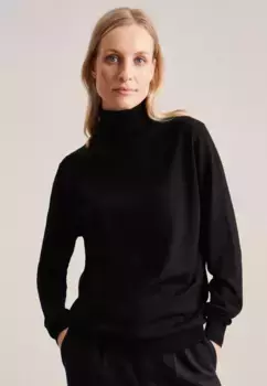 Seidensticker вязаный свитер "Black Rose", однотонная водолазка, черный