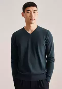 Seidensticker вязаный свитер "Black Rose", с длинными рукавами и V-образным вырезом, однотонный, зеленый