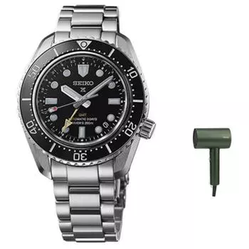 SEIKO Автоматические механические часы с ремешком из нержавеющей стали унисекс с черным циферблатом